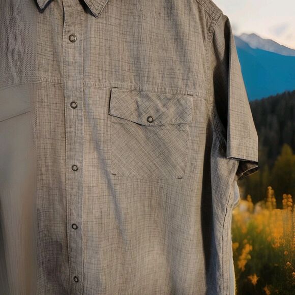 WoolRich Men's Shirt Size XXL Snap Button Green Pocket Short Sleeve - Picture 3 of 8